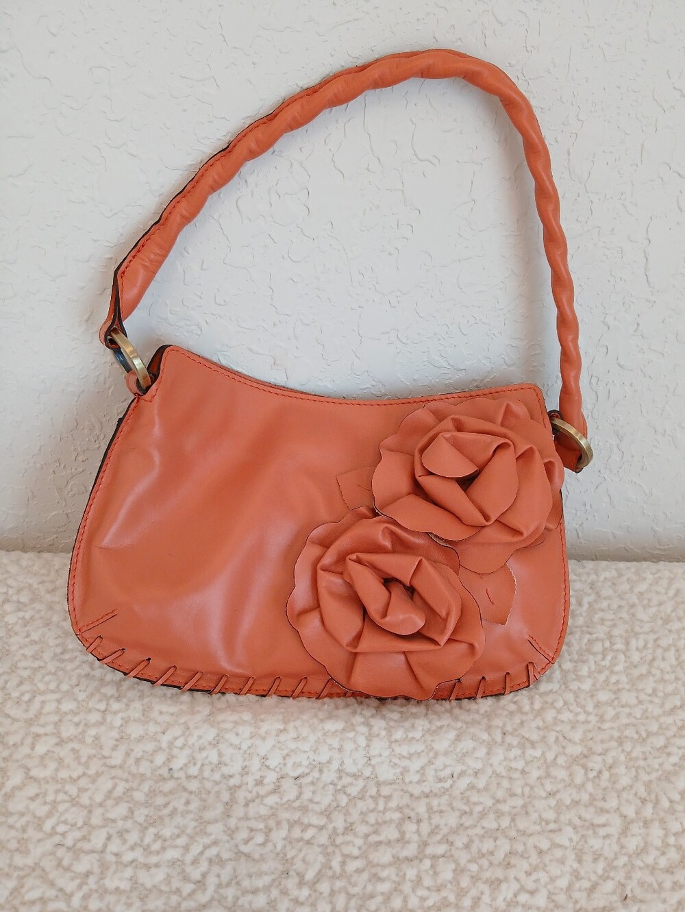 Patricia Nash Leather Shoulder Bag in Coral